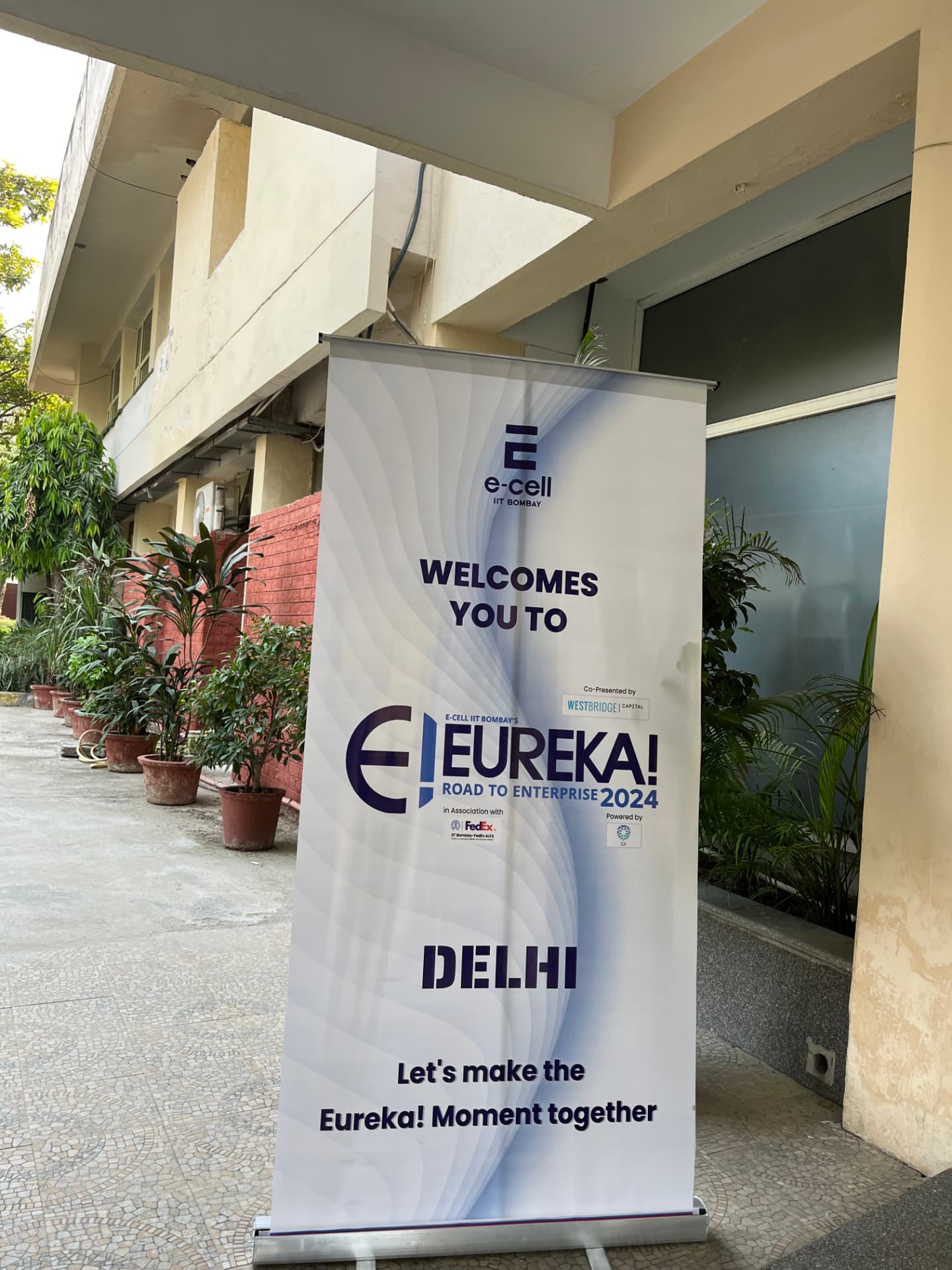 Eureka! Road to Enterprise 2024 welcome banner at the Delhi zonals