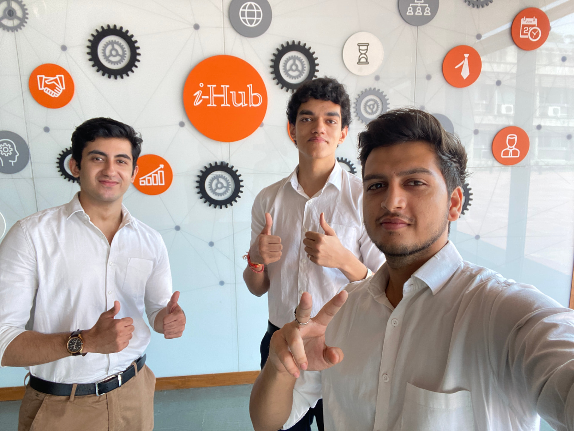 AskIt founders at the iHub Gujarat innovation hub in Ahmedabad